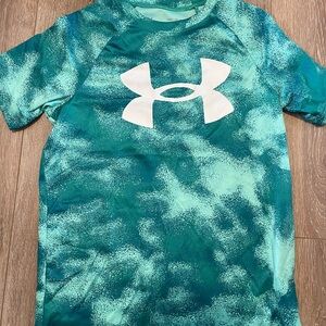 Under Armour Aqua and White Logo Tee